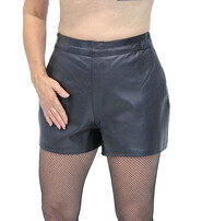 Black Leather High-Waisted Booty Shorts #SH1103K