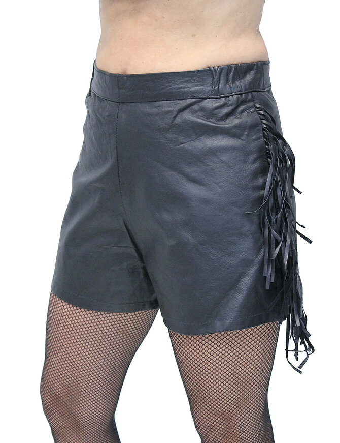 Flirtatious and Fun Fringed Leather Shorts #SH3102FK