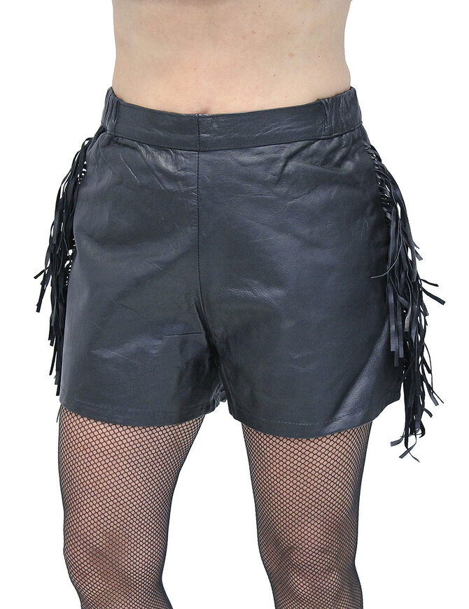 Flirtatious and Fun Fringed Leather Shorts #SH3102FK