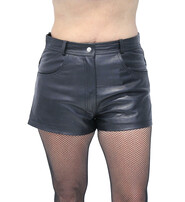 Jamin Leather® Women's Black Leather Pocket Shorts #SH1118K