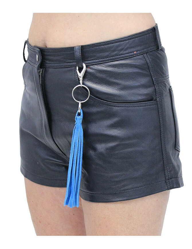 Jamin Leather® Aqua Turquoise Fringe Key Chain #KC1809TQ