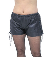 Luscious Lace-up Leather Boxer Shorts #SH0010LSK