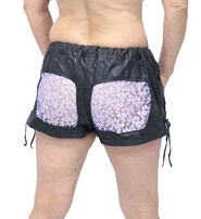 Purple Lace Butt Leather Boxer Shorts #SH0014LSPU