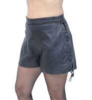 Sultry Side Lace Leather Booty Shorts #SH11530LK