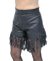 Woodstock Fringed Leather Hot Pants #SH11540FK