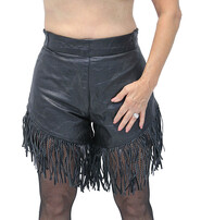 Woodstock Fringed Leather Hot Pants #SH11540FK