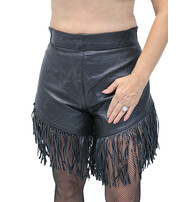 Woodstock Fringed Leather Hot Pants #SH11540FK