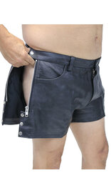 Men's Zip Away Leather Shorts #SHM1075ZZK