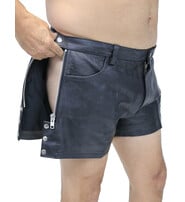 Men's Zip Away Leather Shorts #SHM1075ZZK