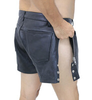 Men's Zip Away Leather Shorts #SHM1075ZZK