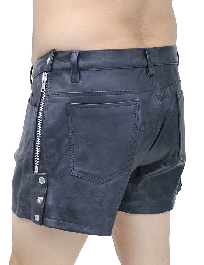 Men's Zip Away Leather Shorts #SHM1075ZZK