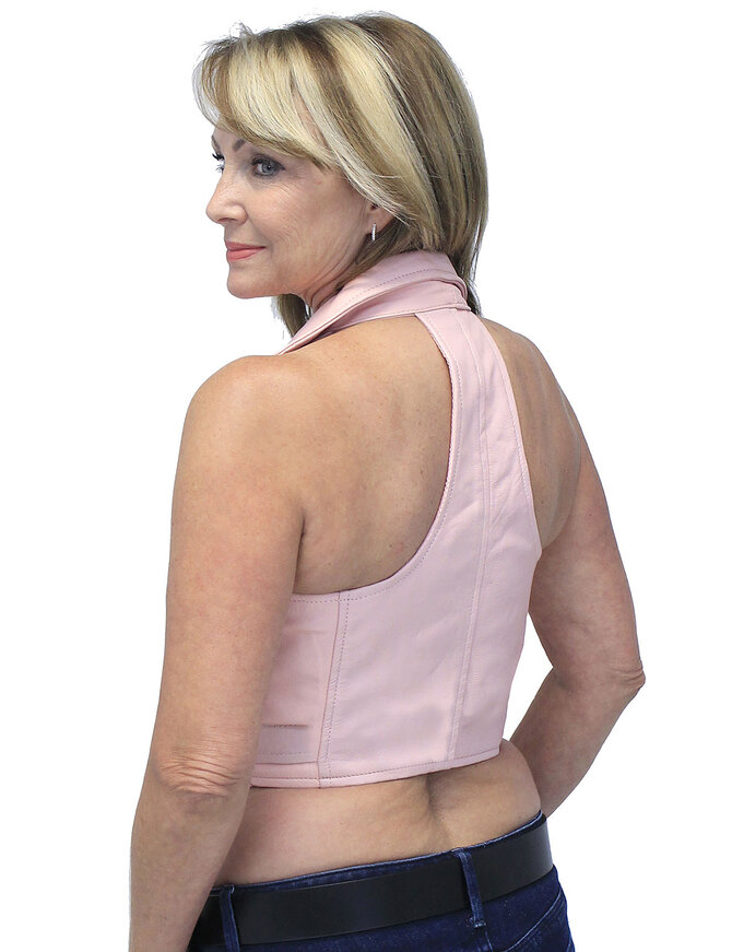 Breast Cancer Zipper Vest #VL3027RIB - Jamin Leather®