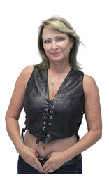 Triple Lace-Up Leather Vest #VL30110LLK