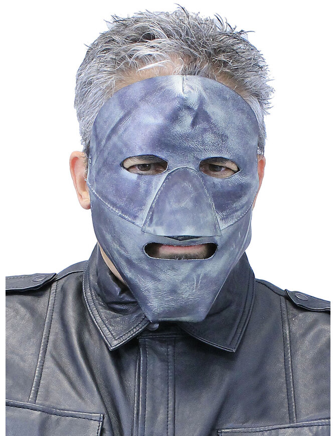 Jamin Leather® Hand Rubbed Distressed Gray Leather Mask #A2713GY