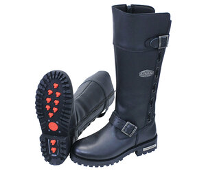 Unik Women s Knee High Motorcycle Engineer Boots w Zipper BL12006EZK