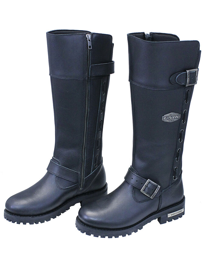 Women's Knee High Motorcycle Engineer Boots w/Zipper - Jamin Leather®