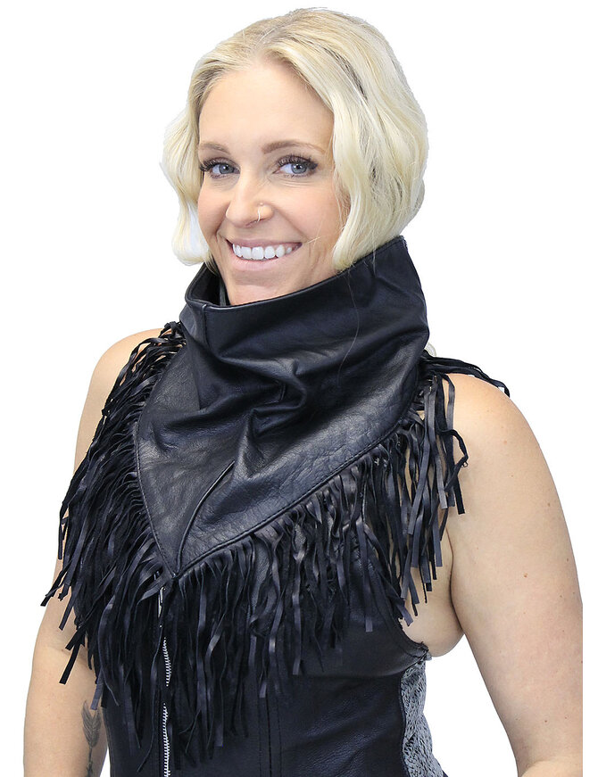 Jamin Leather® Leather Scarf with Fringe #A13060FK