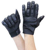 Women's Black Leather and Mesh Padded Gloves #GL80200VK
