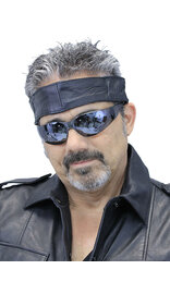 Jamin Leather® Genuine Leather Head Band with Snaps & Stretch #HB501SK