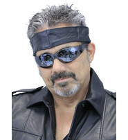 Jamin Leather® Genuine Leather Head Band with Snaps & Stretch #HB501SK