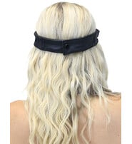 Jamin Leather® Genuine Leather Head Band with Snaps & Stretch #HB501SK