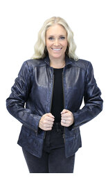 Jamin Leather® Blue Jane Leather Jacket w/CC Pockets #LA89613GU