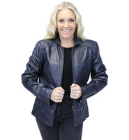 Jamin Leather® Blue Jane Leather Jacket w/CC Pockets #LA89613GU