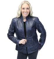 Jamin Leather® Blue Jane Leather Jacket w/CC Pockets #LA89613GU