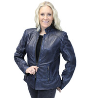 Jamin Leather® Blue Jane Leather Jacket w/CC Pockets #LA89613GU