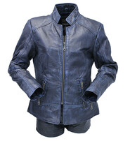 Jamin Leather® Blue Jane Leather Jacket w/CC Pockets #LA89613GU