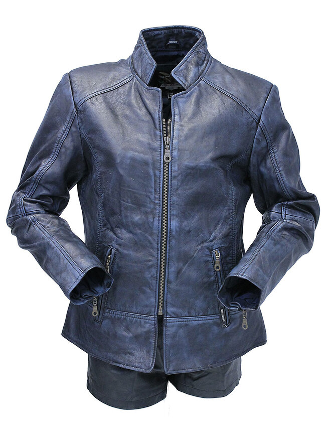 Jamin Leather® Blue Jane Leather Jacket w/CC Pockets #LA89613GU