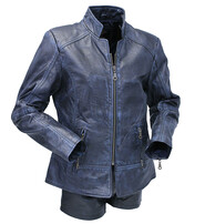 Jamin Leather® Blue Jane Leather Jacket w/CC Pockets #LA89613GU