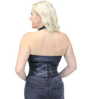 Jean Pocket Leather Snap-up Women's Vest #LH11060JK