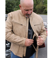 Light Brown Vented Scooter Jacket w/Dual CCW Pockets #M6045ZGN