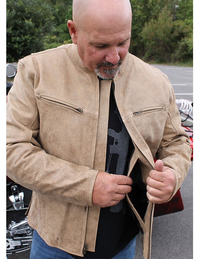 Light Brown Vented Scooter Jacket w/Dual CCW Pockets #M6045ZGN