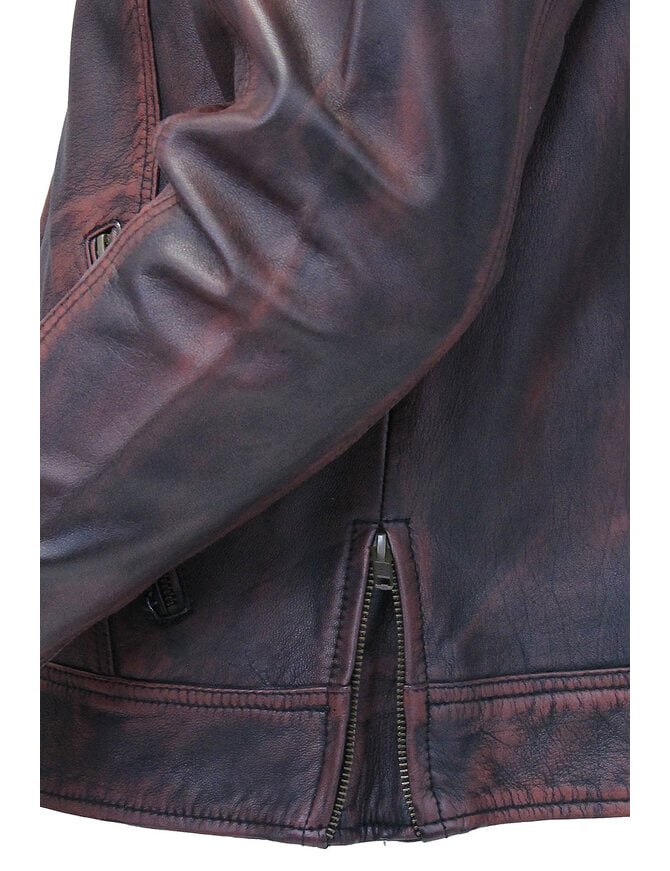 Jamin Leather® 1950's Burgundy Distressed Leather Jacket w/CC Pockets #MA1959GR