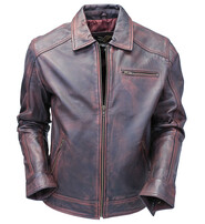 Jamin Leather® 1950's Burgundy Distressed Leather Jacket w/CC Pockets #MA1959GR