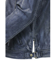 Jamin Leather® Taupe/Black Distressed Leather Vented Café Racer Jacket #MA2020VQGK
