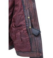 Jamin Leather® Burgundy Distressed Leather Vented Scooter Jacket CC Pockets #MA2021VQGR