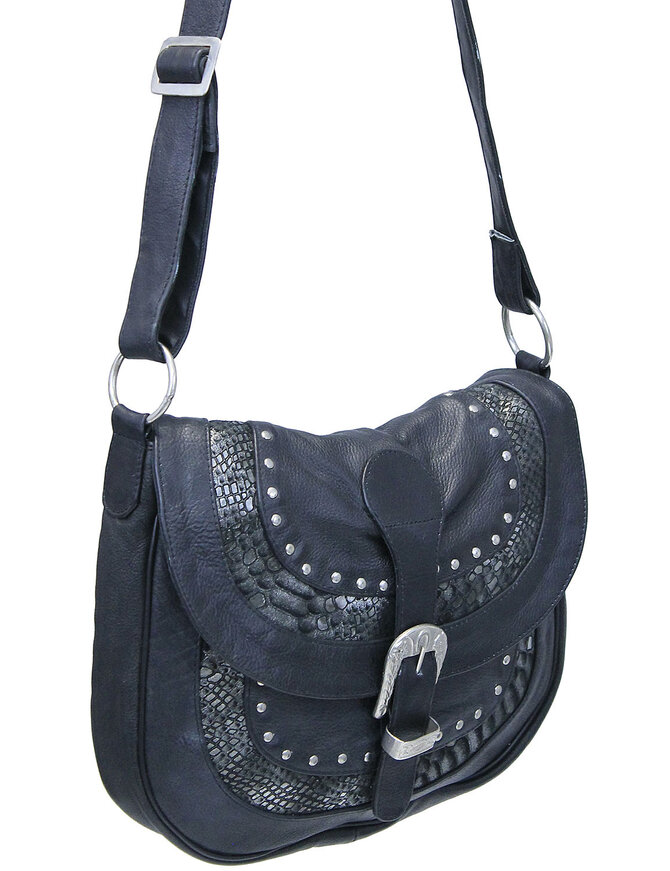 Stud and Snake Inlay Leather Purse #P9749SNAK