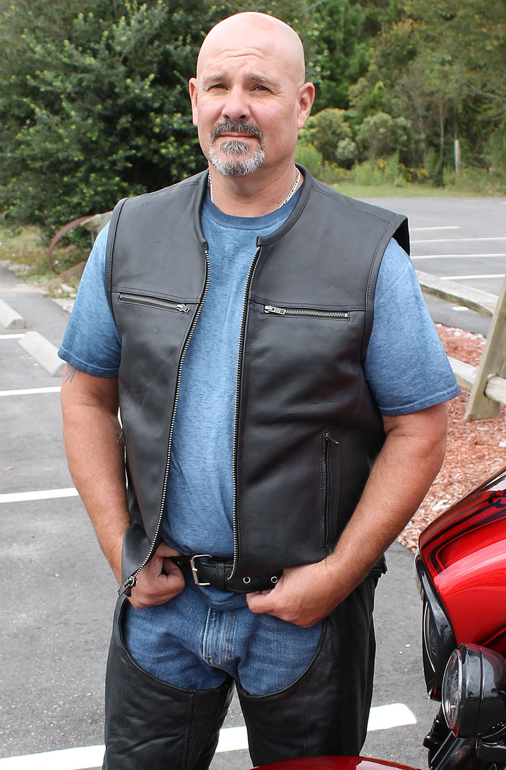 Collarless vest sale
