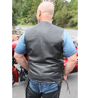 Unik Vintage Black Side Lace Concealed Pocket Straight Bottom Vest #VMA2611GK