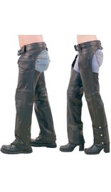 Classic Black Buffalo Leather Chaps #C8000