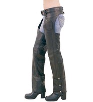 Classic Black Buffalo Leather Chaps #C8000