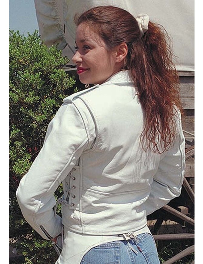 Jamin Leather® White Leather Motorcycle Jacket - SPECIAL #L6027-SPECIAL