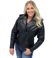 Jamin Leather® Jamin' Antique Road Angel Leather Motorcycle Jacket #LA265Z