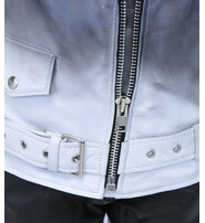 Jamin Leather® Ombre Blue/White Motorcycle Jacket CC Pocket #LA6066GUW