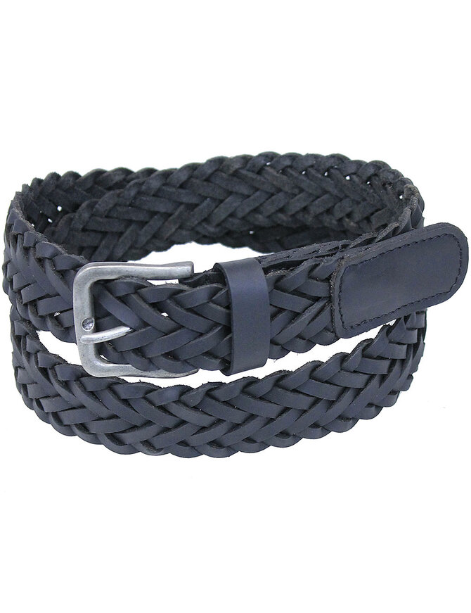 Premium Black Leather Braided Belt #BT97360BK