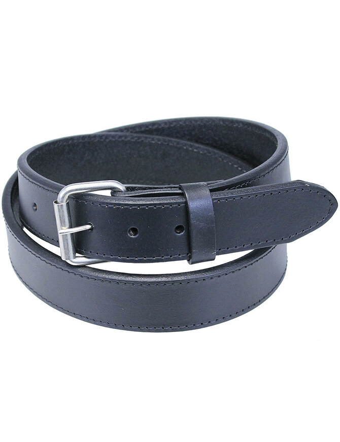 Black Double Thick Extra Heavy Leather Belt w/Stitching #BTA2144XXK