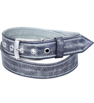 Gray Vintage Rub Leather Belt #BTA2401GY
